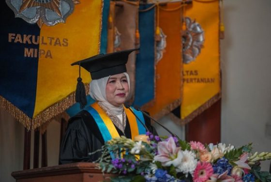 Prof. Dra. Tutik Dwi Wahyuningsih, M,Si., Ph.D., Dikukuhkan sebagai Guru Besar Bidang Ilmu Kimia, Angkat Senyawa Multifungsi Pirazolina